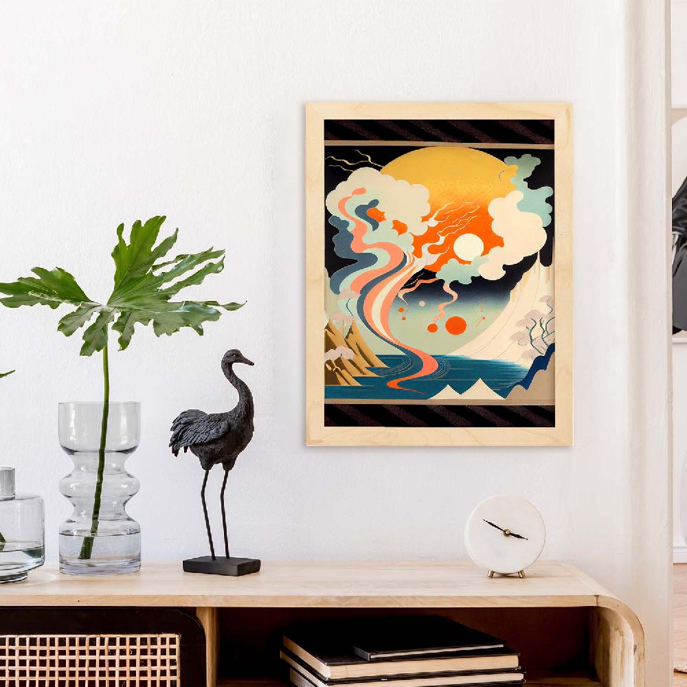 Nacnic Nacnic Lámina Abstracta Surreal Ukiyo 18 Para Diseño De Interiores