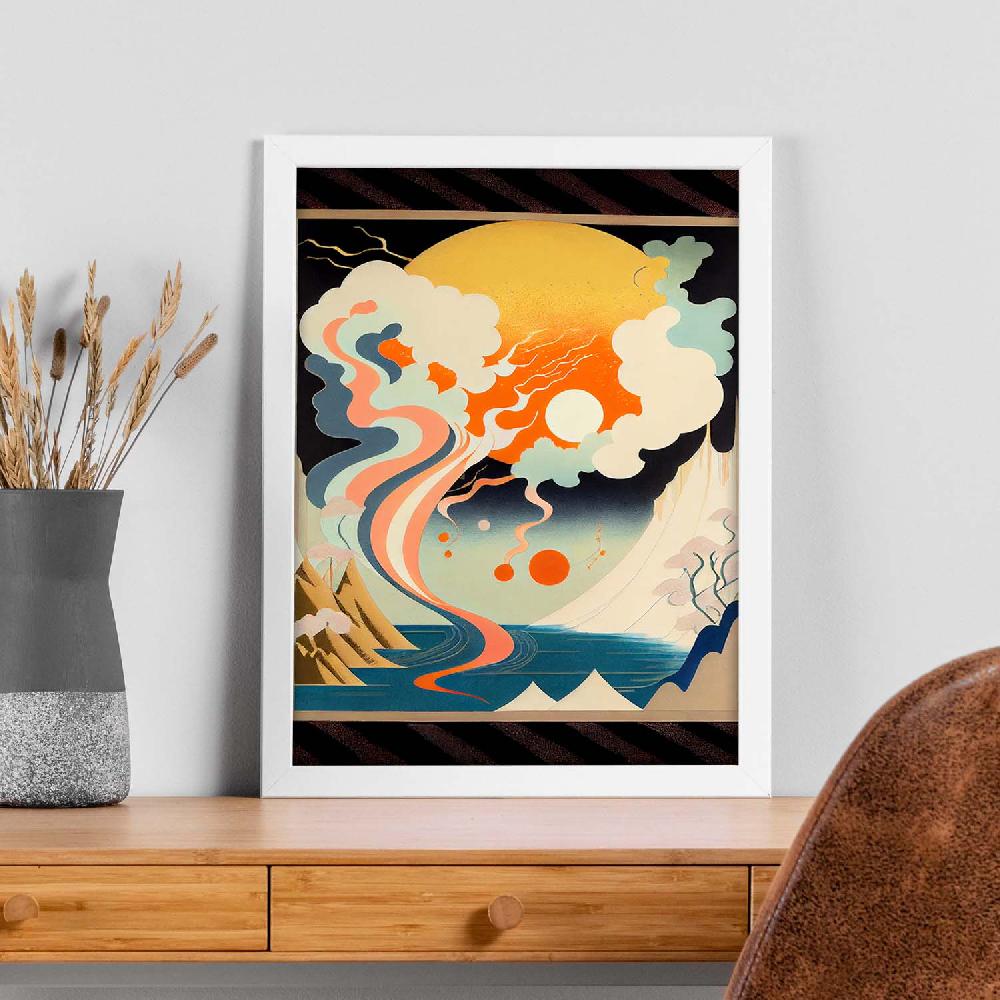 Nacnic Nacnic Lámina Abstracta Surreal Ukiyo 20 Para Diseño De Dormitorio O Sala De Estar