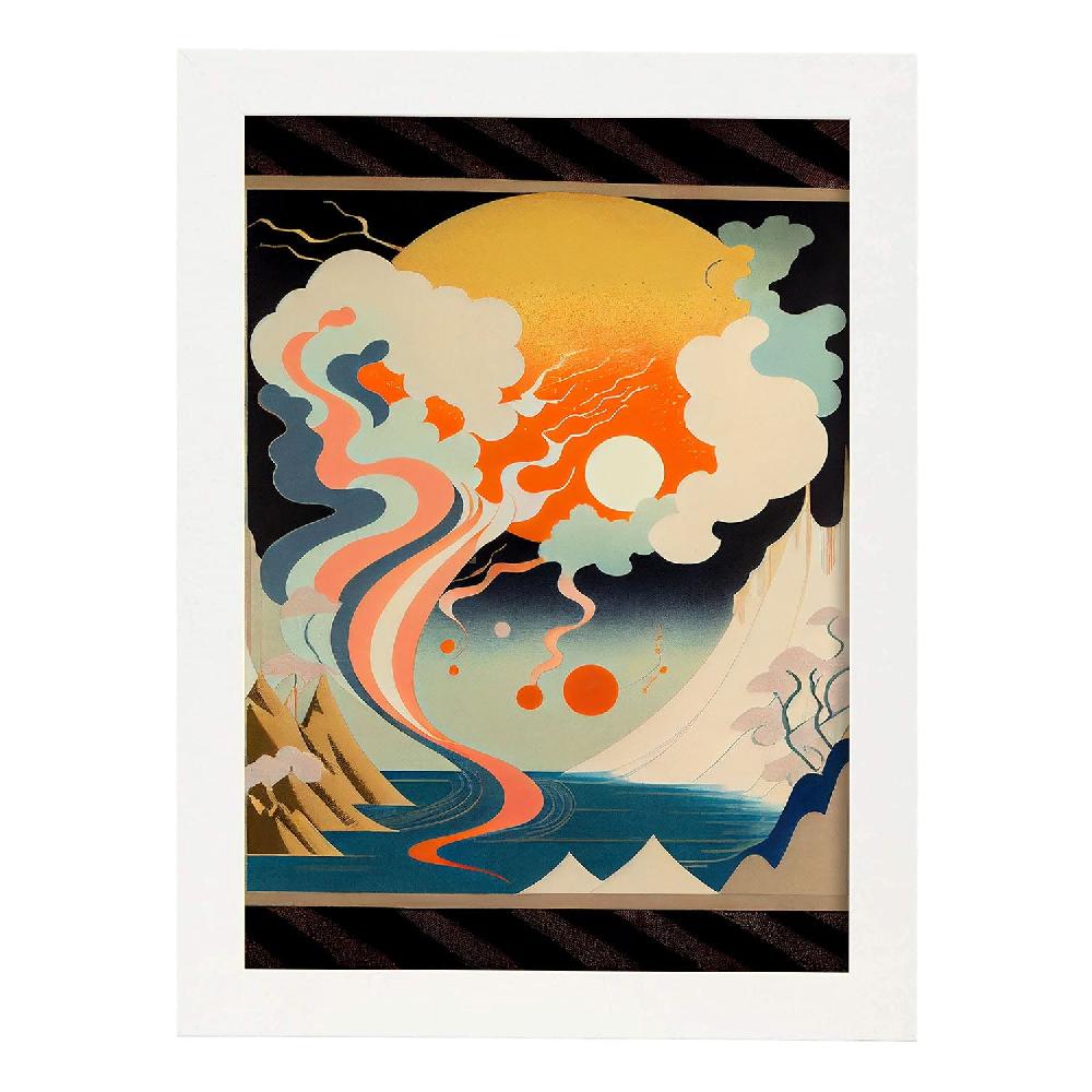 Nacnic Nacnic Lámina Abstracta Surreal Ukiyo 20 Para Diseño De Dormitorio O Sala De Estar