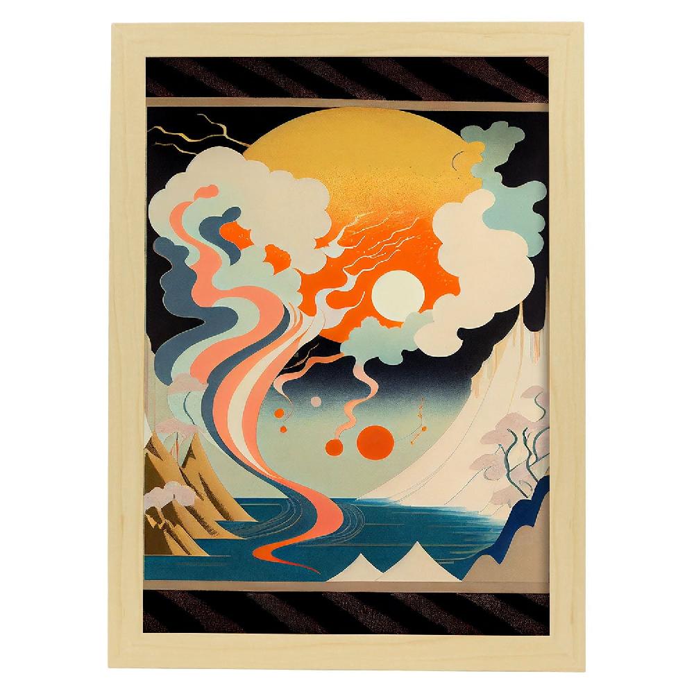 Nacnic Nacnic Lámina Abstracta Surreal Ukiyo 20 Para Diseño De Dormitorio O Sala De Estar