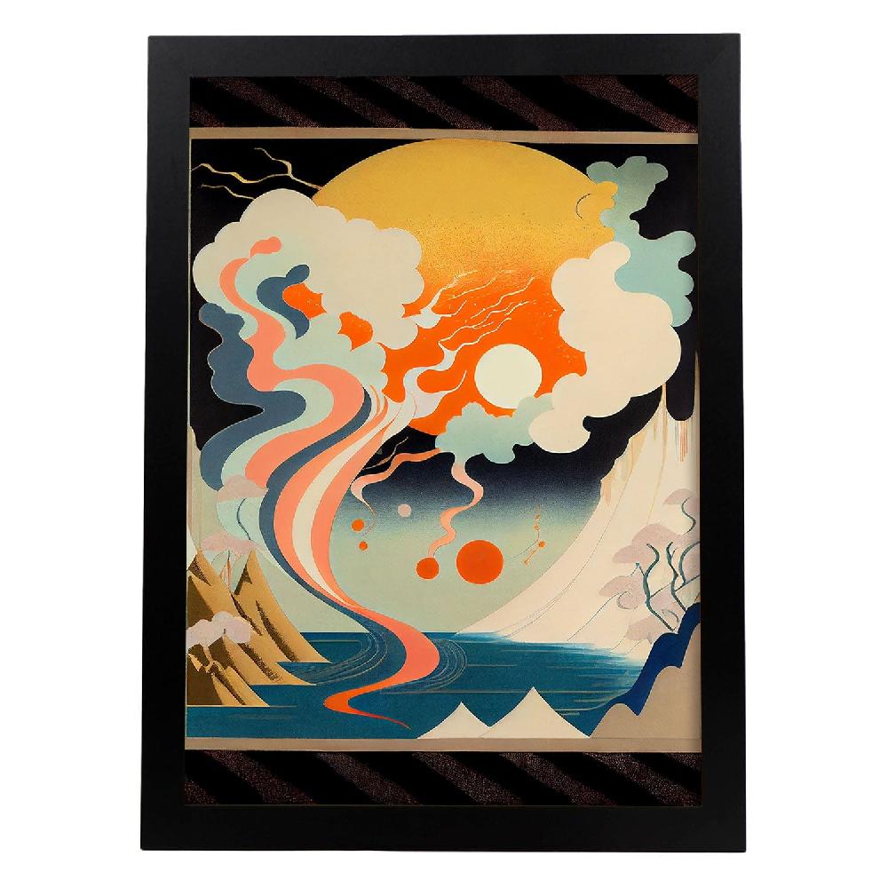 nacnic Nacnic Lámina Abstracta Surreal Ukiyo 20 para Diseño de Dormitorio o Sala de Estar