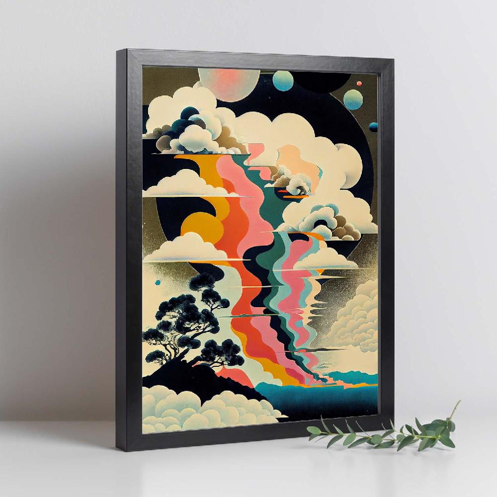 Nacnic Nacnic Lámina Abstracta Surreal Ukiyo 21 Para Diseño De Dormitorio O Sala De Estar