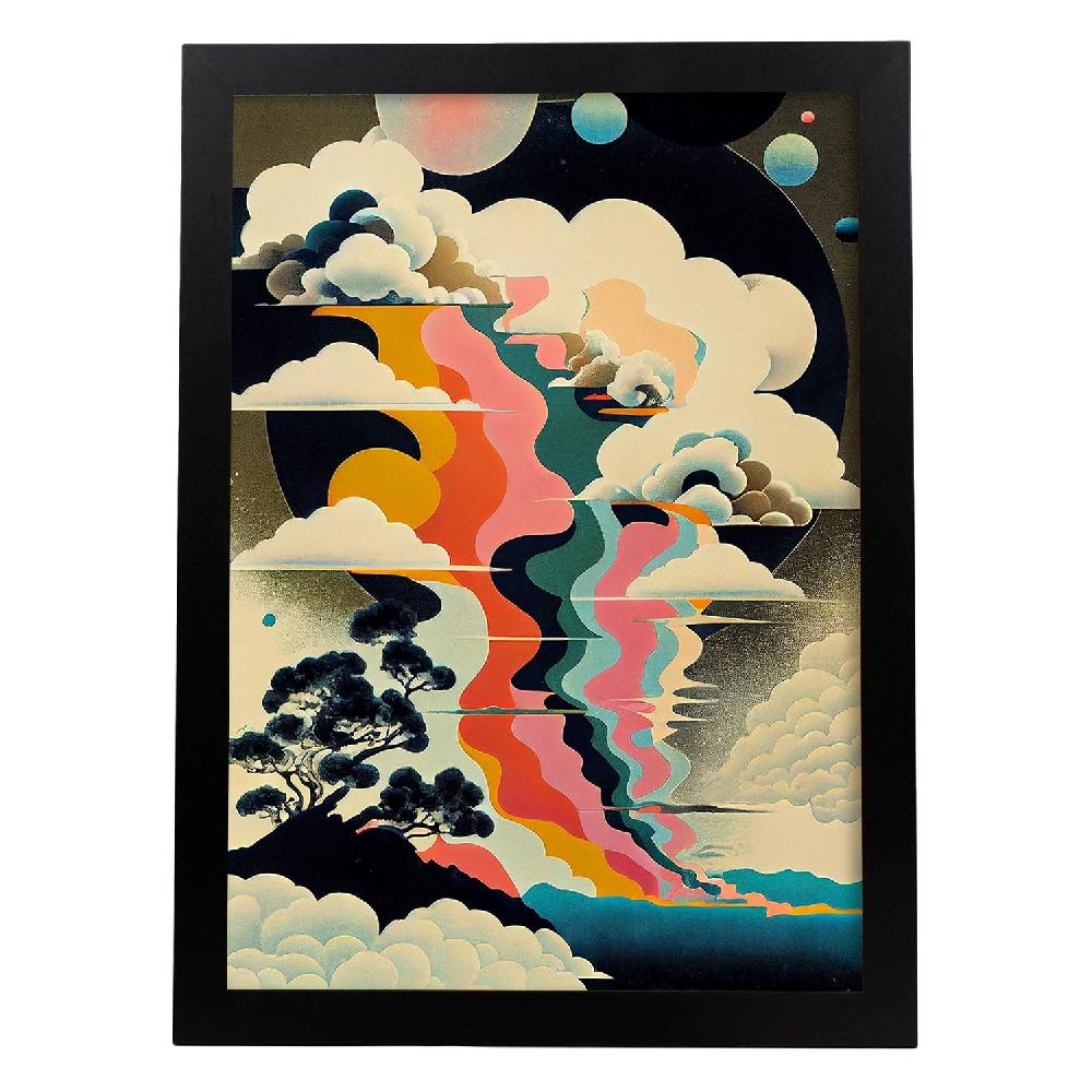 nacnic Nacnic Lámina Abstracta Surreal Ukiyo 21 para Diseño de Dormitorio o Sala de Estar