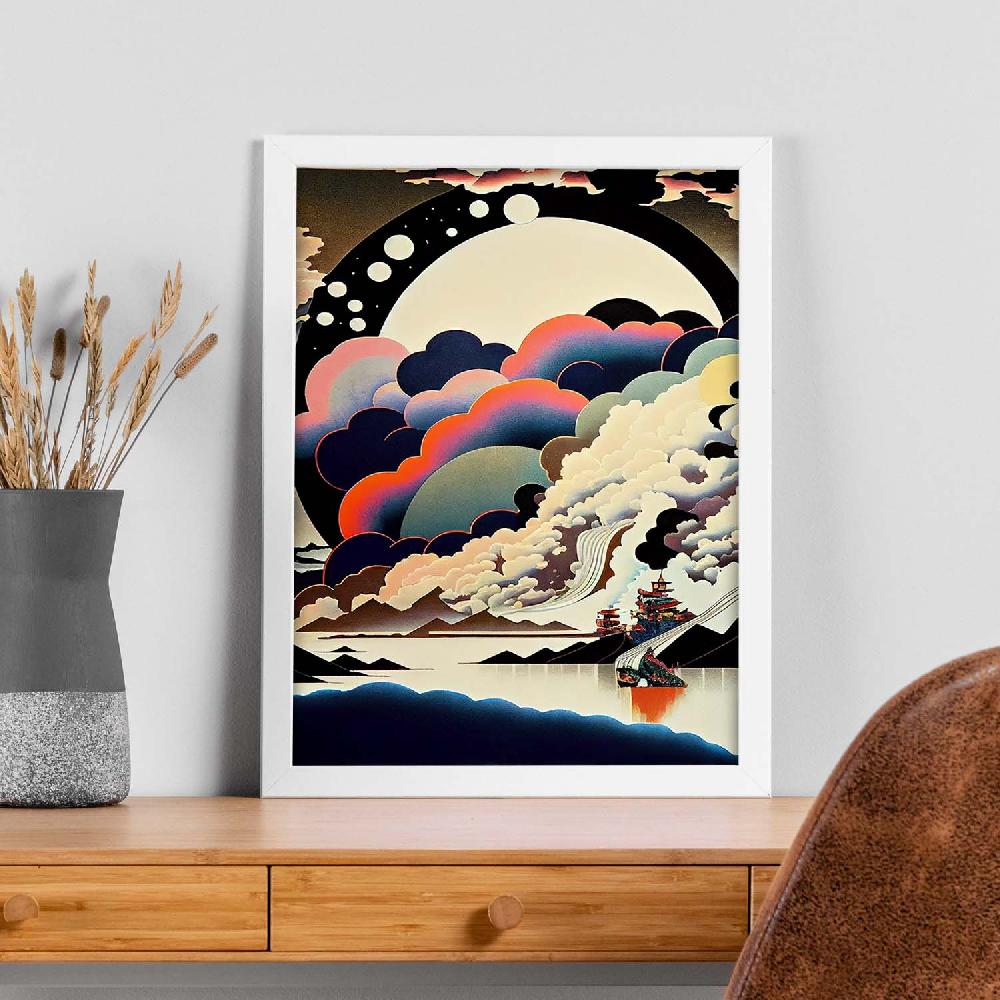 Nacnic Nacnic Lámina Abstracta Surreal Ukiyo 26 Para Diseño De Dormitorio O Sala De Estar