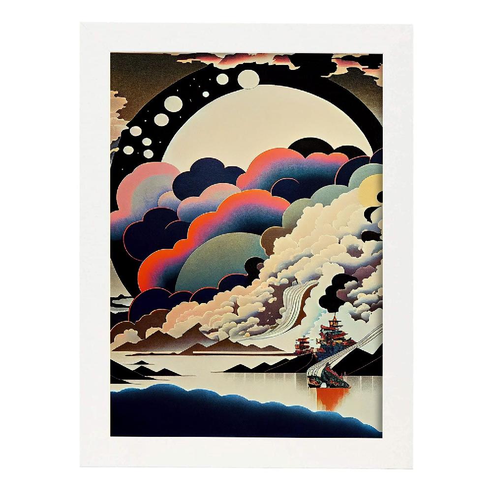 Nacnic Nacnic Lámina Abstracta Surreal Ukiyo 26 Para Diseño De Dormitorio O Sala De Estar