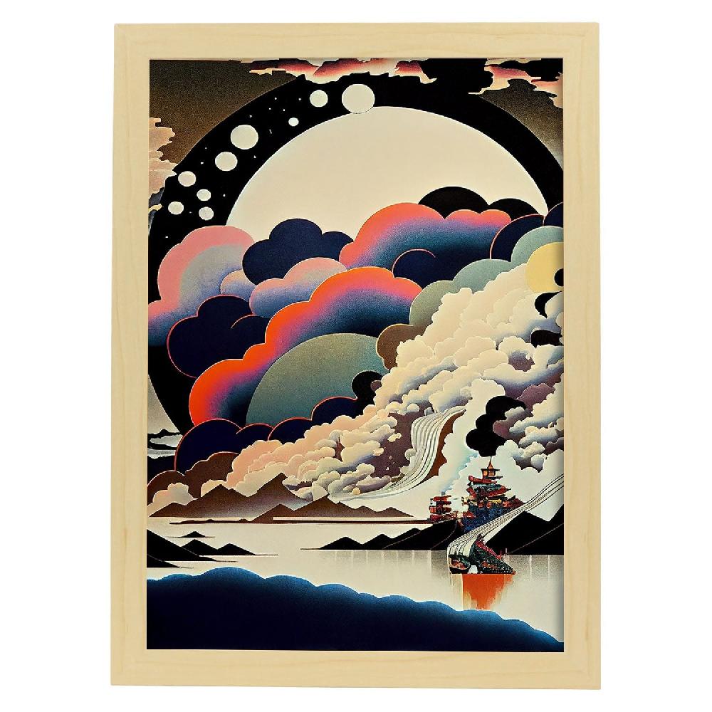 Nacnic Nacnic Lámina Abstracta Surreal Ukiyo 26 Para Diseño De Dormitorio O Sala De Estar