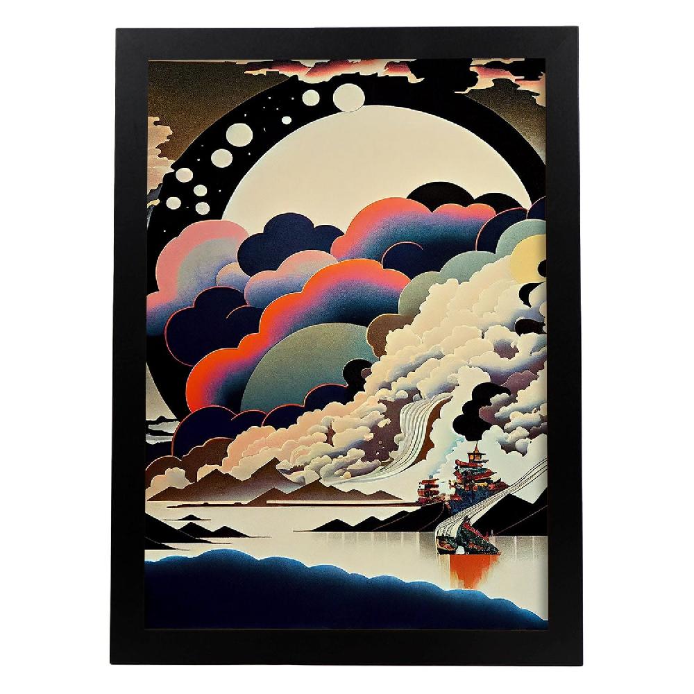 nacnic Nacnic Lámina Abstracta Surreal Ukiyo 26 para Diseño de Dormitorio o Sala de Estar