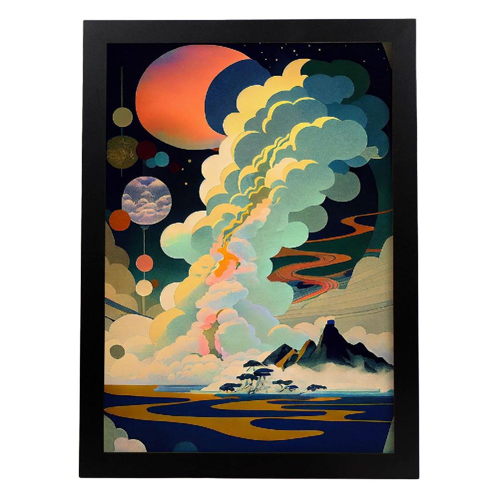 nacnic Nacnic Lámina Abstracta Surreal Ukiyo 3 para Diseño de Dormitorio o Sala de Estar