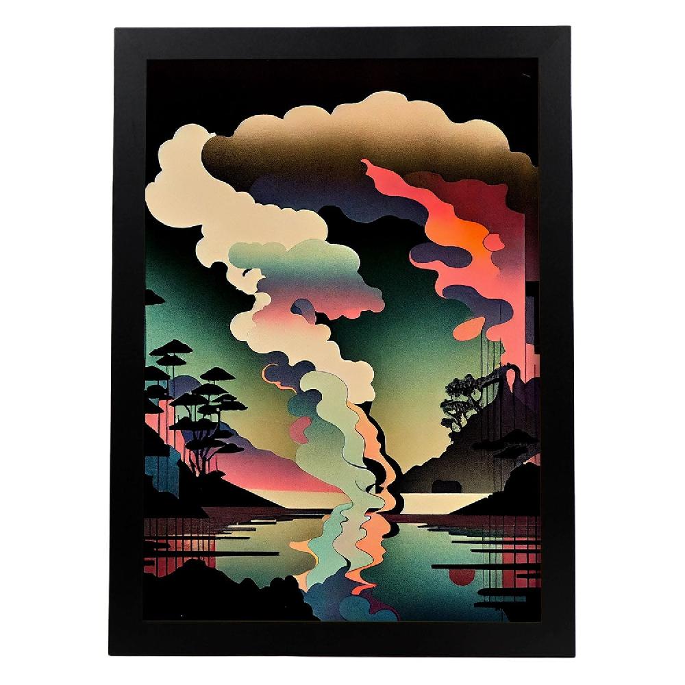 nacnic Nacnic Lámina Abstracta Surreal Ukiyo 39 para Diseño de Dormitorio o Sala de Estar