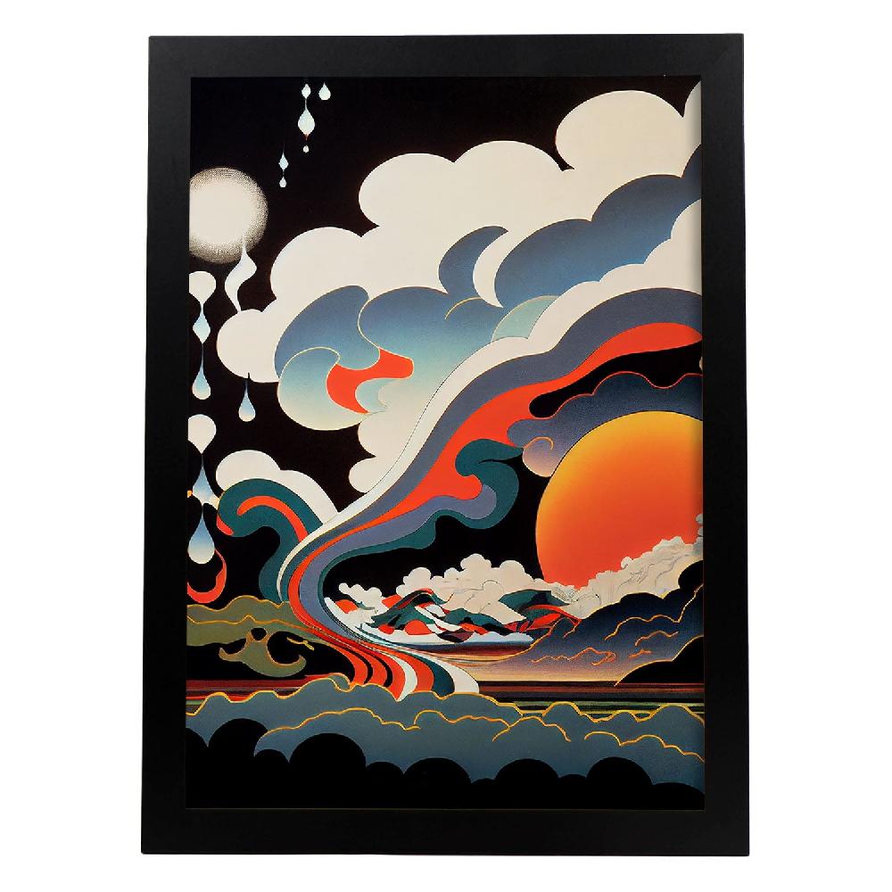 nacnic Nacnic Lámina Abstracta Surreal Ukiyo 4 para Diseño de Dormitorio o Sala de Estar