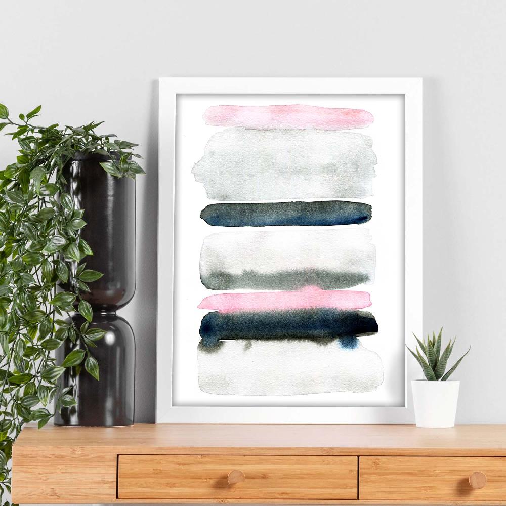 Nacnic Lámina Abstracto Rosa Negro Nórdico