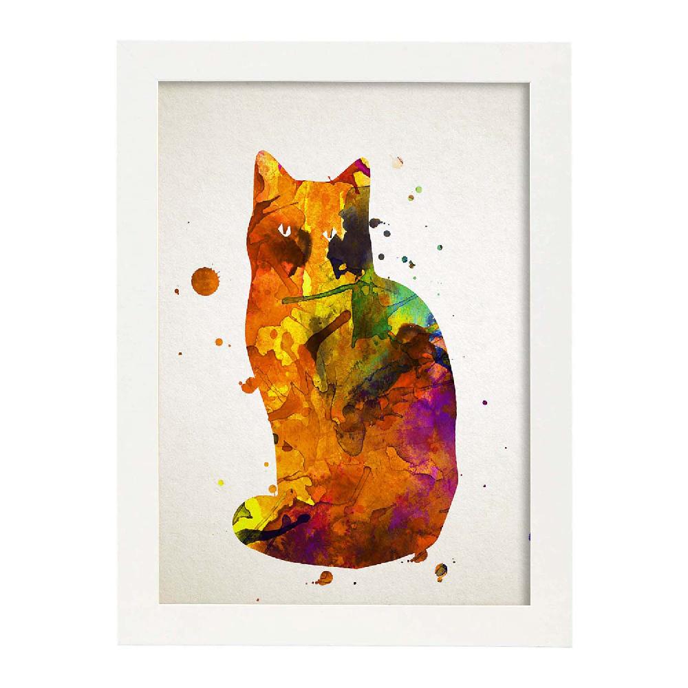 Nacnic Lámina Acuarela De Gato