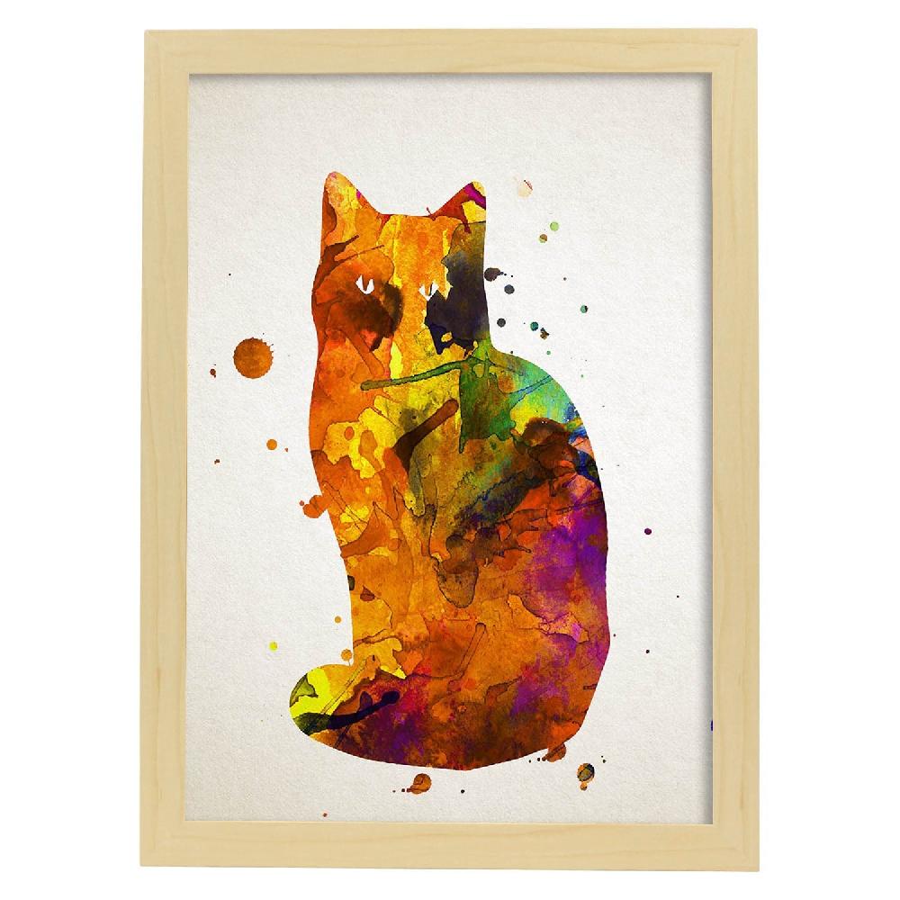 Nacnic Lámina Acuarela De Gato