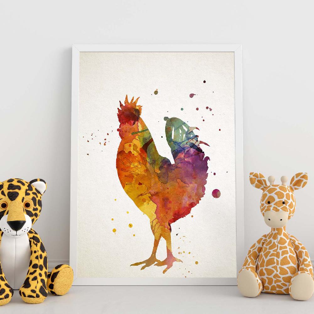 Nacnic Lámina Acuarela De Pollo