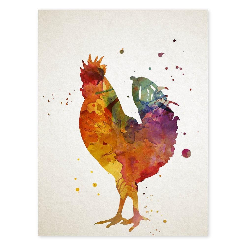nacnic Lámina Acuarela de Pollo
