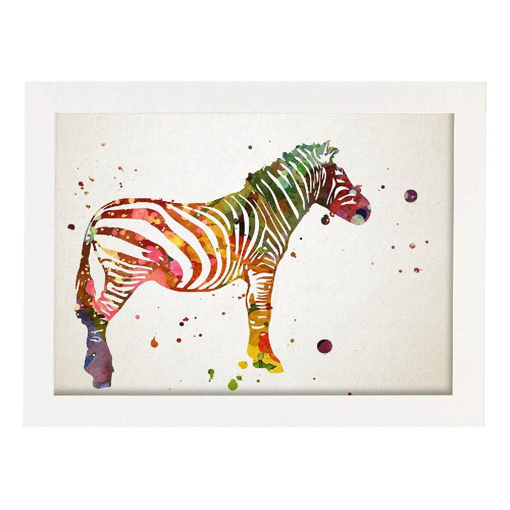 Nacnic Lámina Acuarela De Zebra