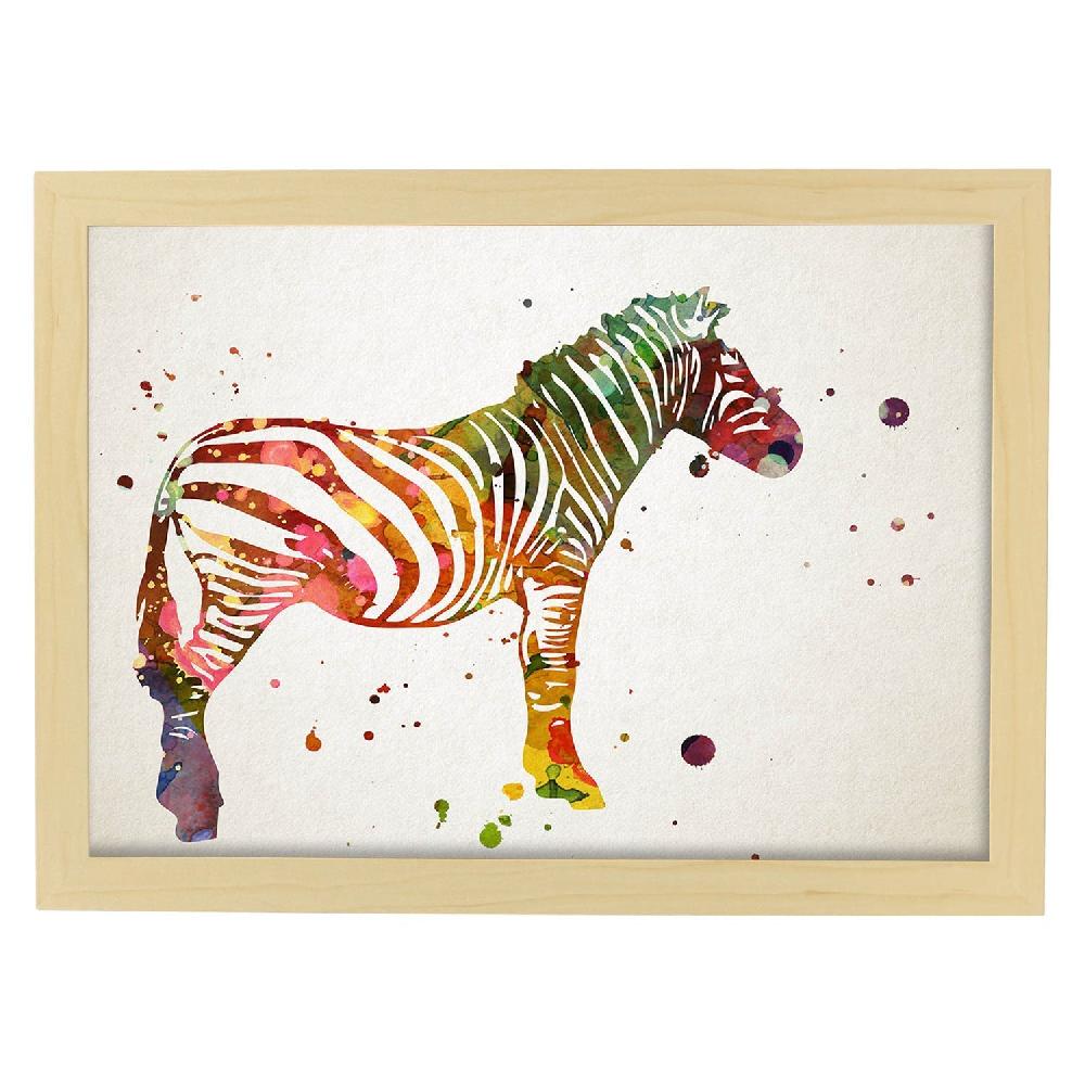 Nacnic Lámina Acuarela De Zebra
