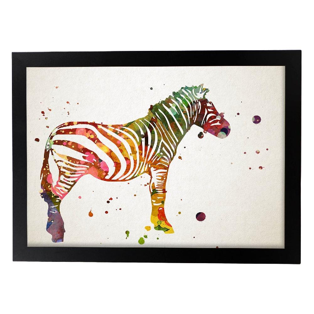 Nacnic Lámina Acuarela De Zebra