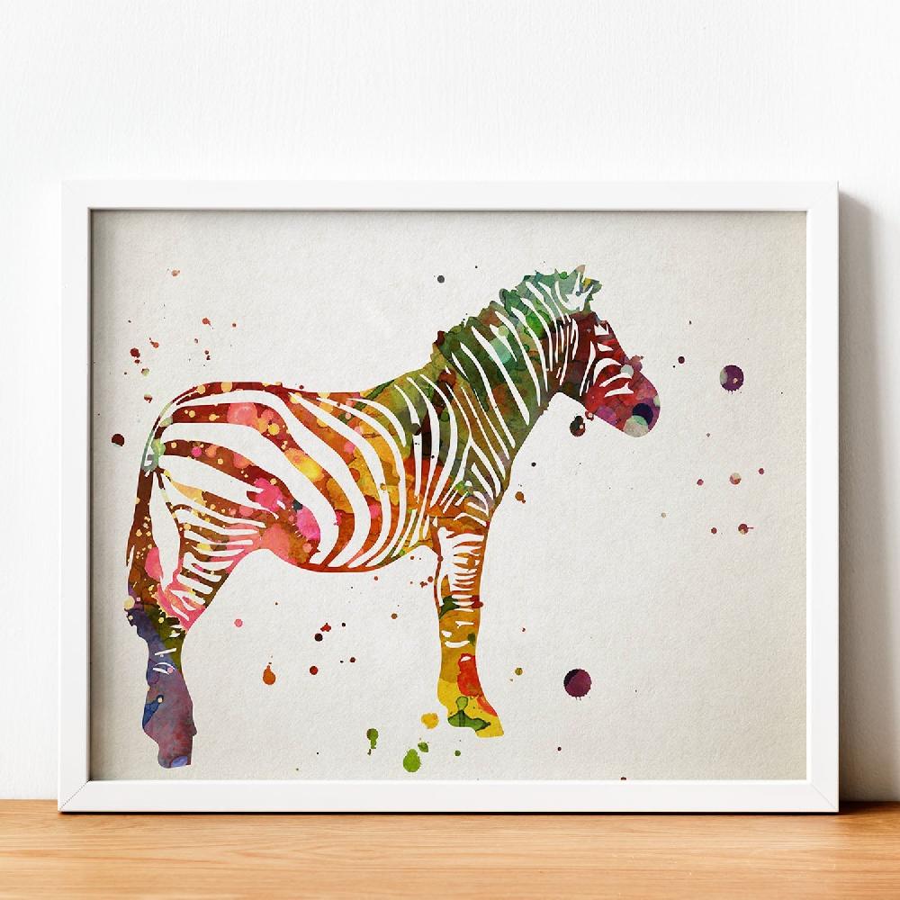nacnic Lámina Acuarela de Zebra