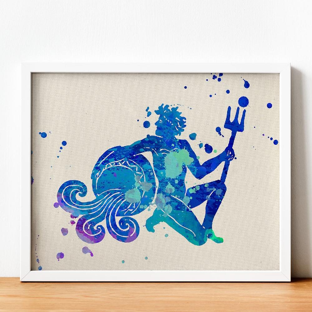nacnic Lámina Acuario Estilo Acuarela Zodiacal