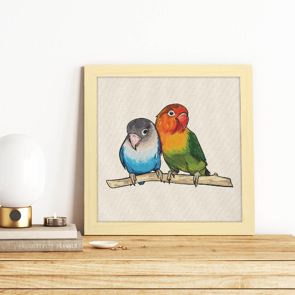 nacnic Lámina Amor Infinito con Dibujos de Pájaros