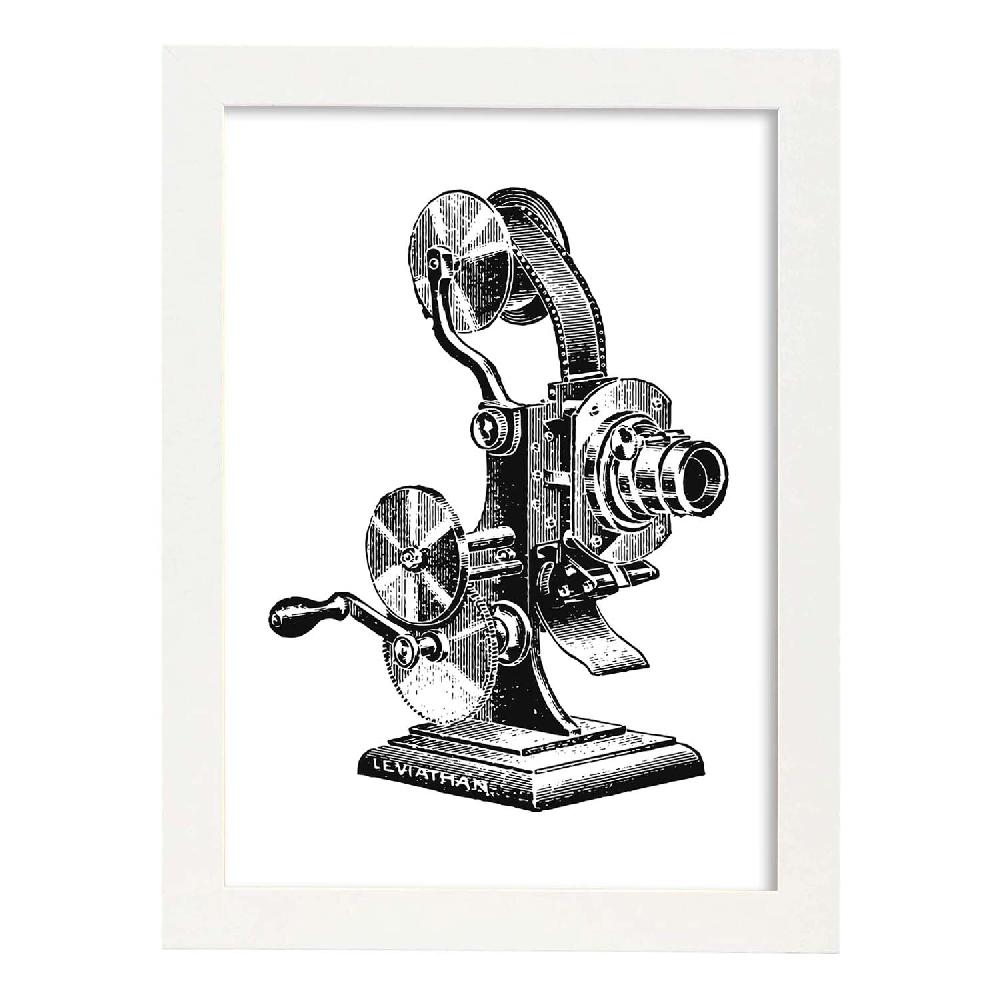 Nacnic Lámina Antiguo Proyector Vintage