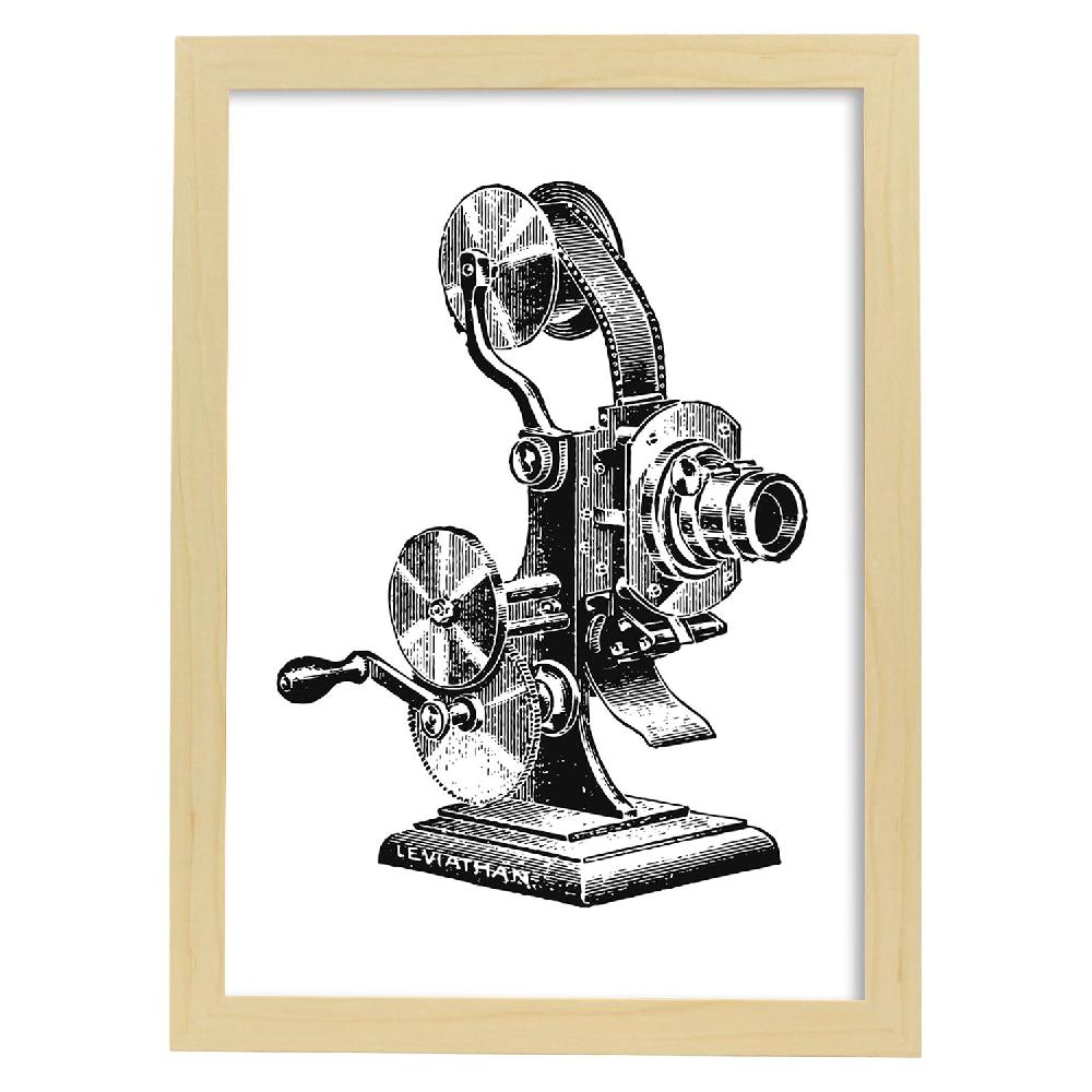 Nacnic Lámina Antiguo Proyector Vintage