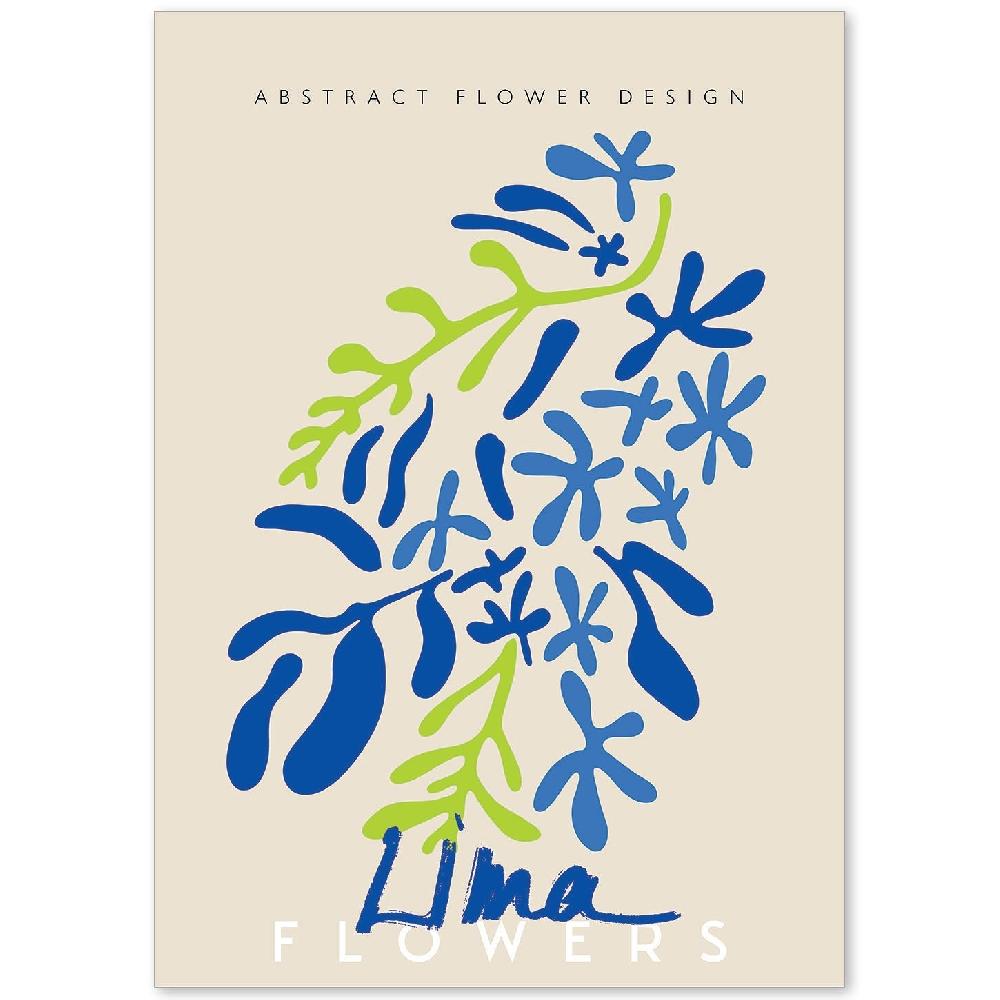 nacnic Lamina artistica de flor lima abstracta