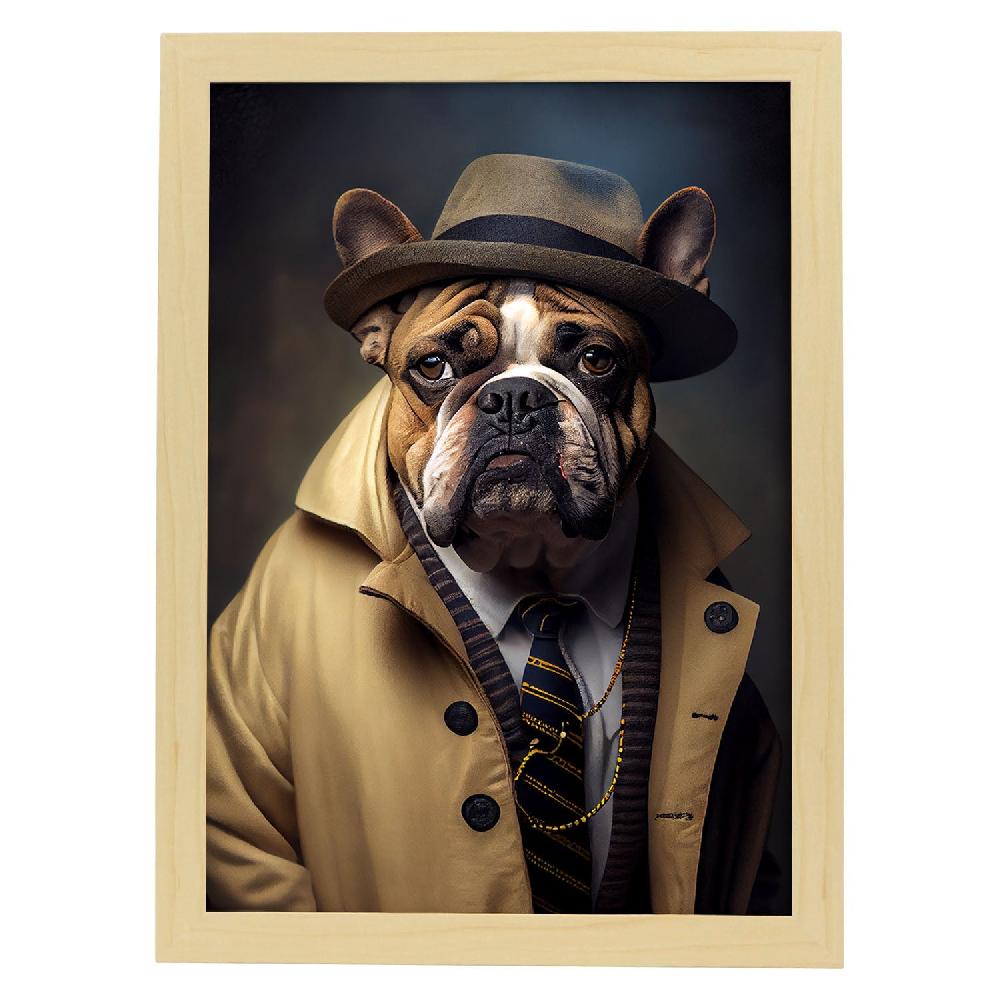 Nacnic Nacnic Lámina Bulldog 2 Energético Estilo Fotografía Colorida Con Ropa Humana