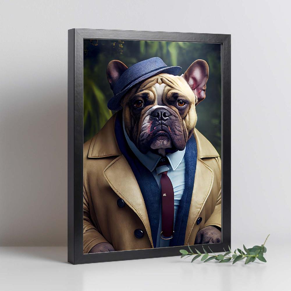 Nacnic Nacnic Lámina Bulldog Trajeado En Estilo Fotografía Colorida