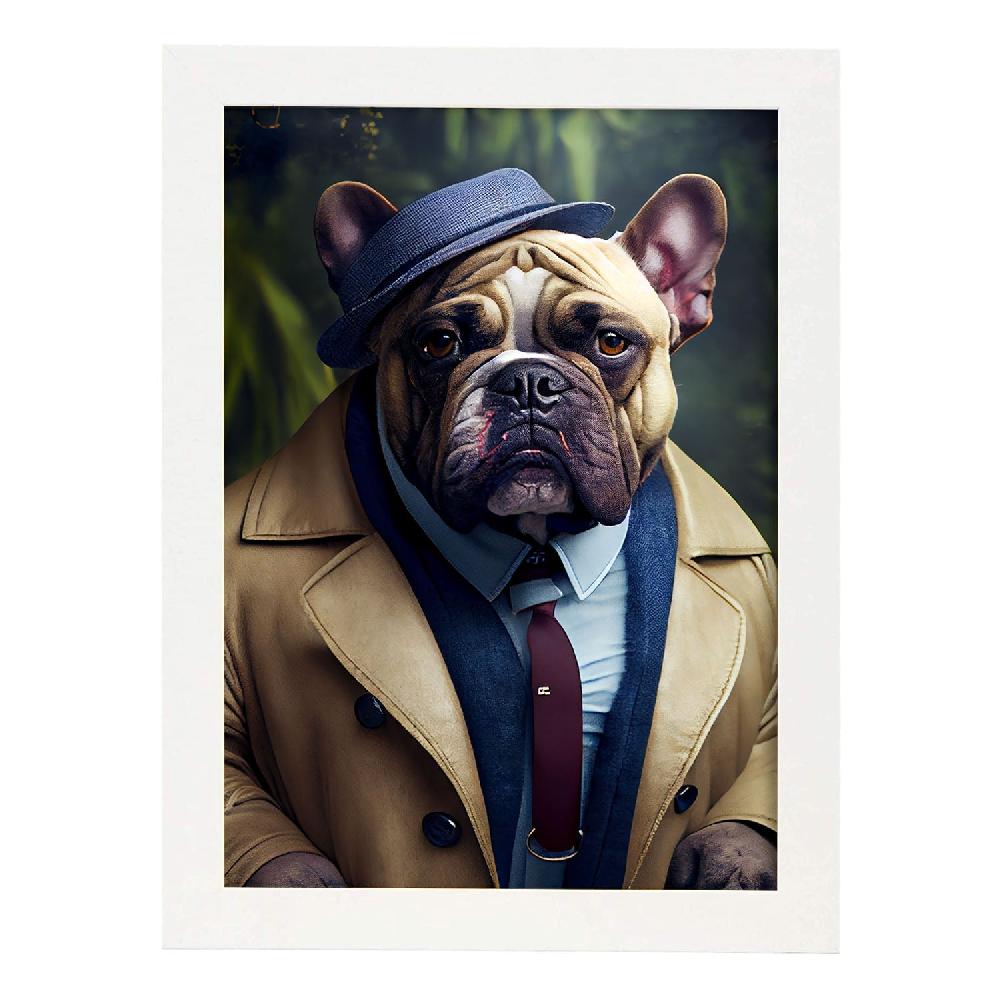 Nacnic Nacnic Lámina Bulldog Trajeado En Estilo Fotografía Colorida