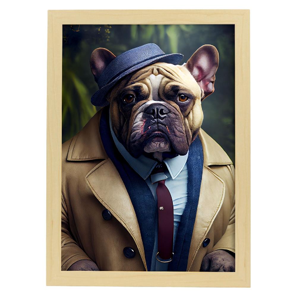 Nacnic Nacnic Lámina Bulldog Trajeado En Estilo Fotografía Colorida