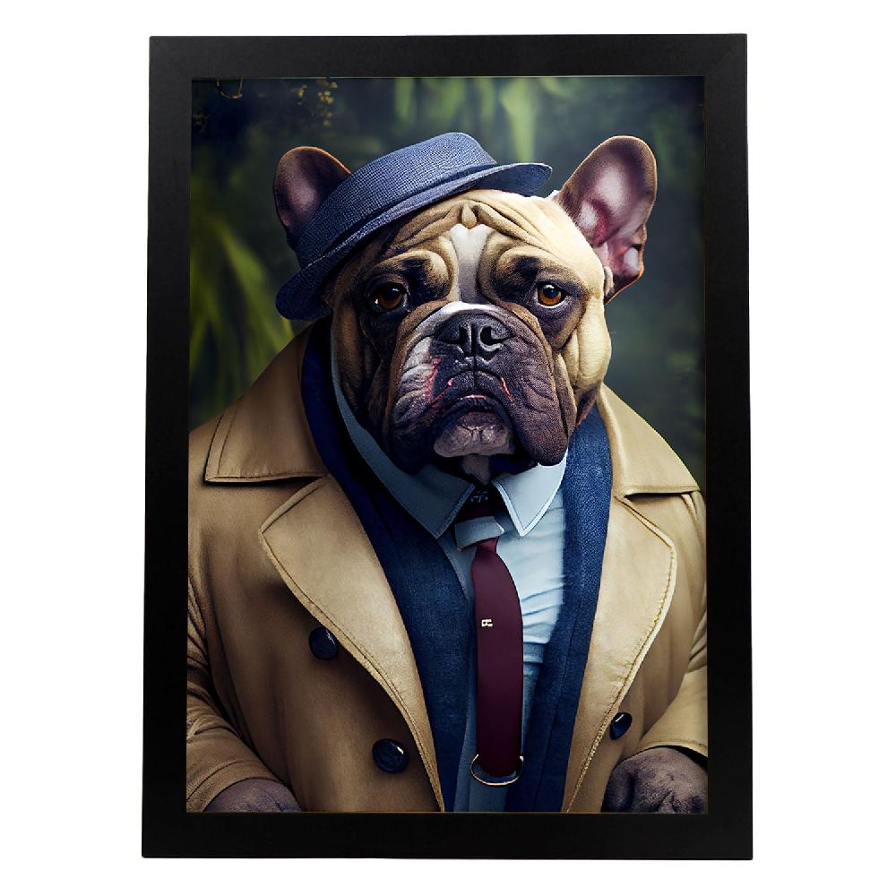 nacnic Nacnic Lámina Bulldog Trajeado en Estilo Fotografía Colorida