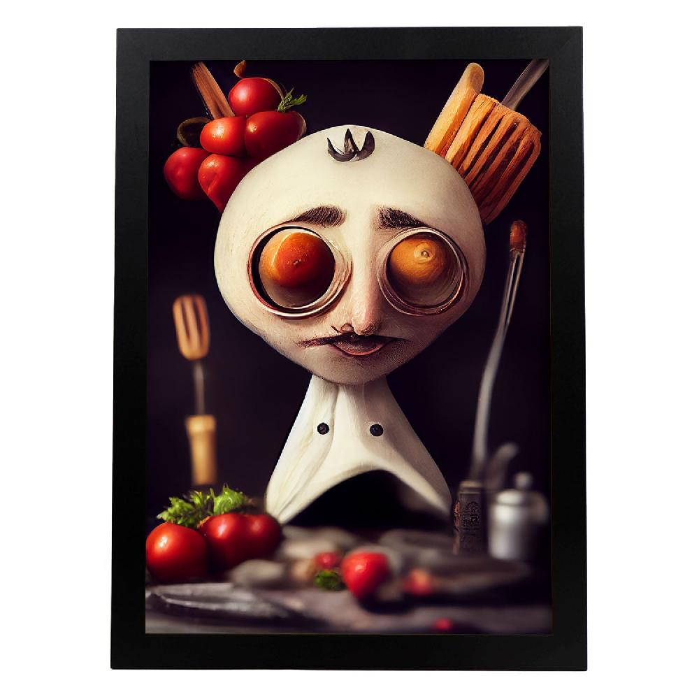 nacnic Nacnic Lámina Chef Leal al Estilo T. Burton en Arte Gótico y Oscuro