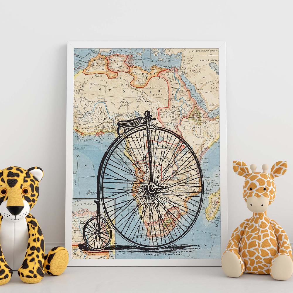 Nacnic Lámina Ciclo A África Con Diseño Vintage