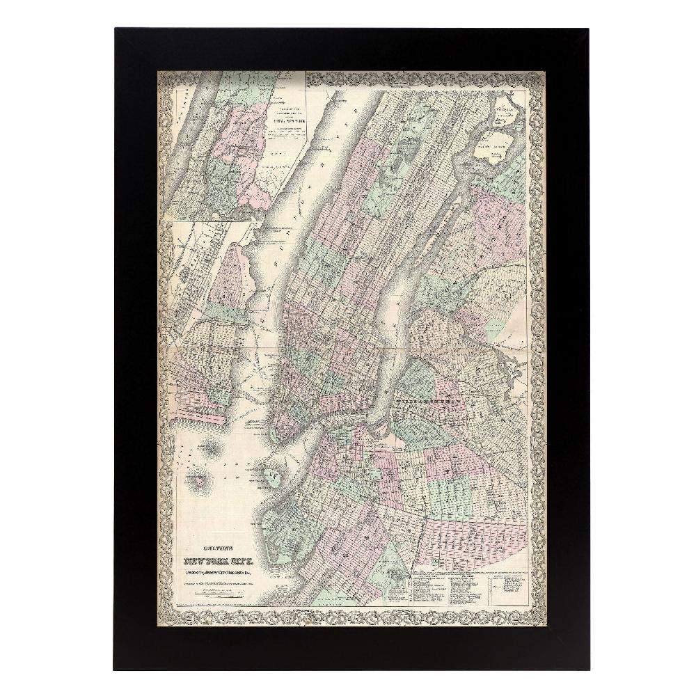 nacnic Lamina Colton de Mapa de Nueva York 1865