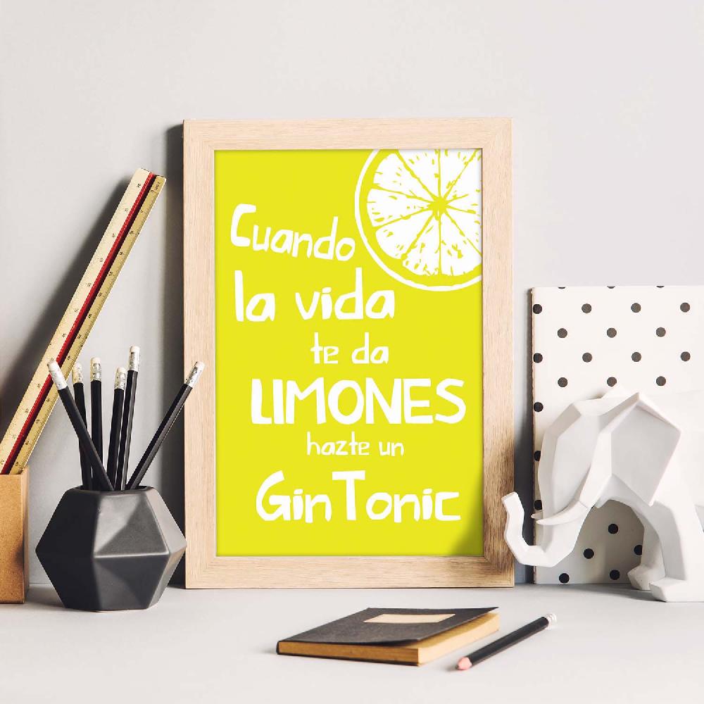 Nacnic Lámina Con Mensaje De Felicidad Y Limones