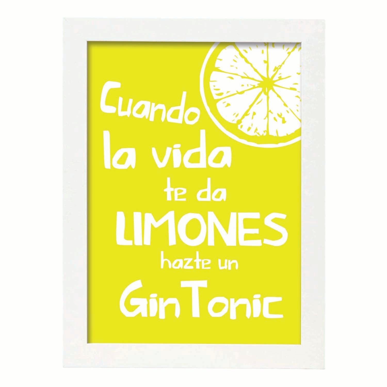 Nacnic Lámina Con Mensaje De Felicidad Y Limones