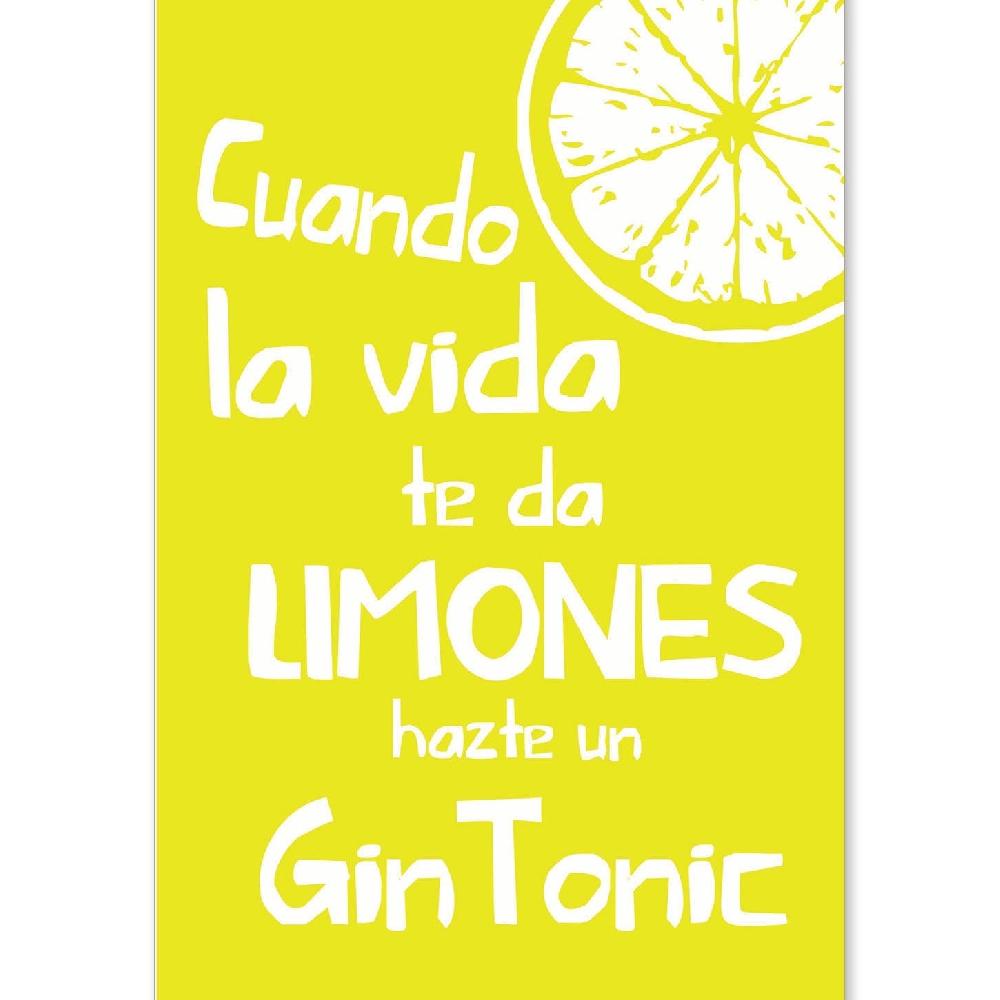 nacnic Lámina con mensaje de felicidad y limones