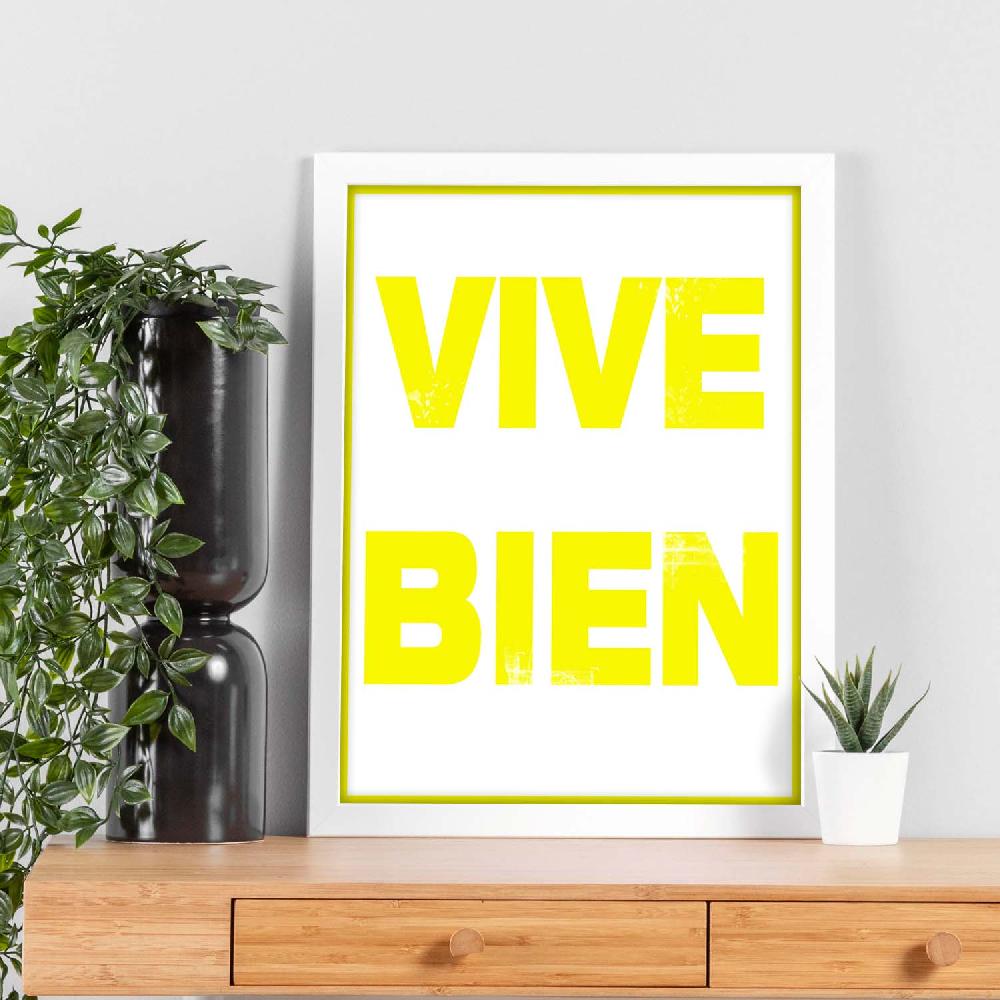 Nacnic Lámina Con Mensaje Feliz Vive Bien
