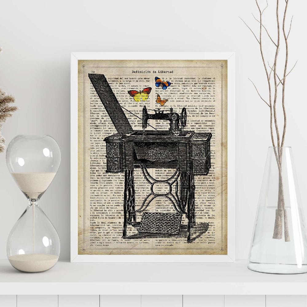 Nacnic Lámina Coser Y Cantar De Objetos Vintage