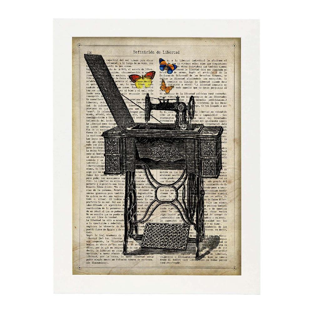 Nacnic Lámina Coser Y Cantar De Objetos Vintage