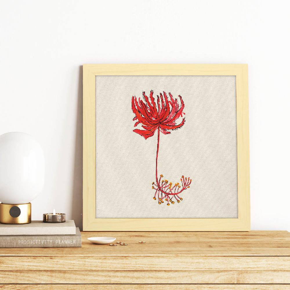 nacnic Lámina Cuadrada de Flor de Raíz Ilustrada