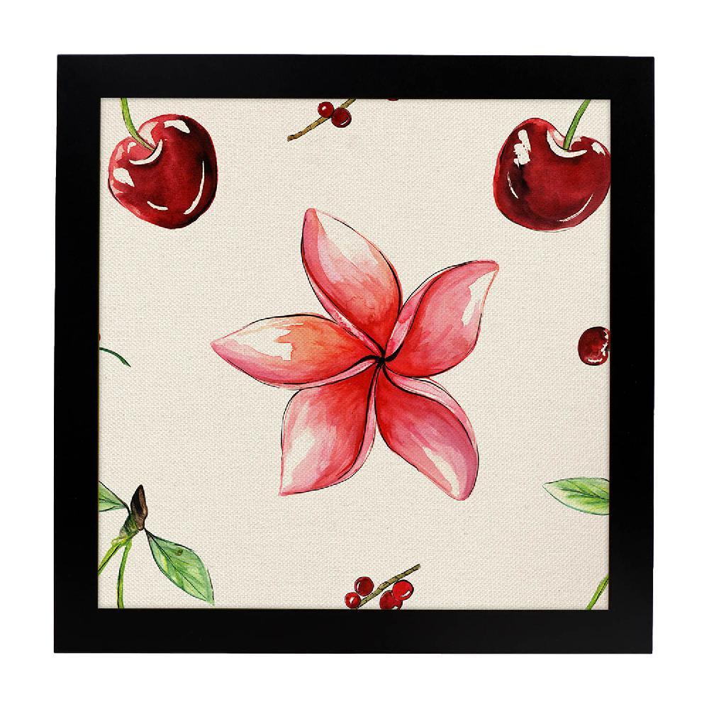 Nacnic Lámina Cuadrada De Flores Y Cerezas