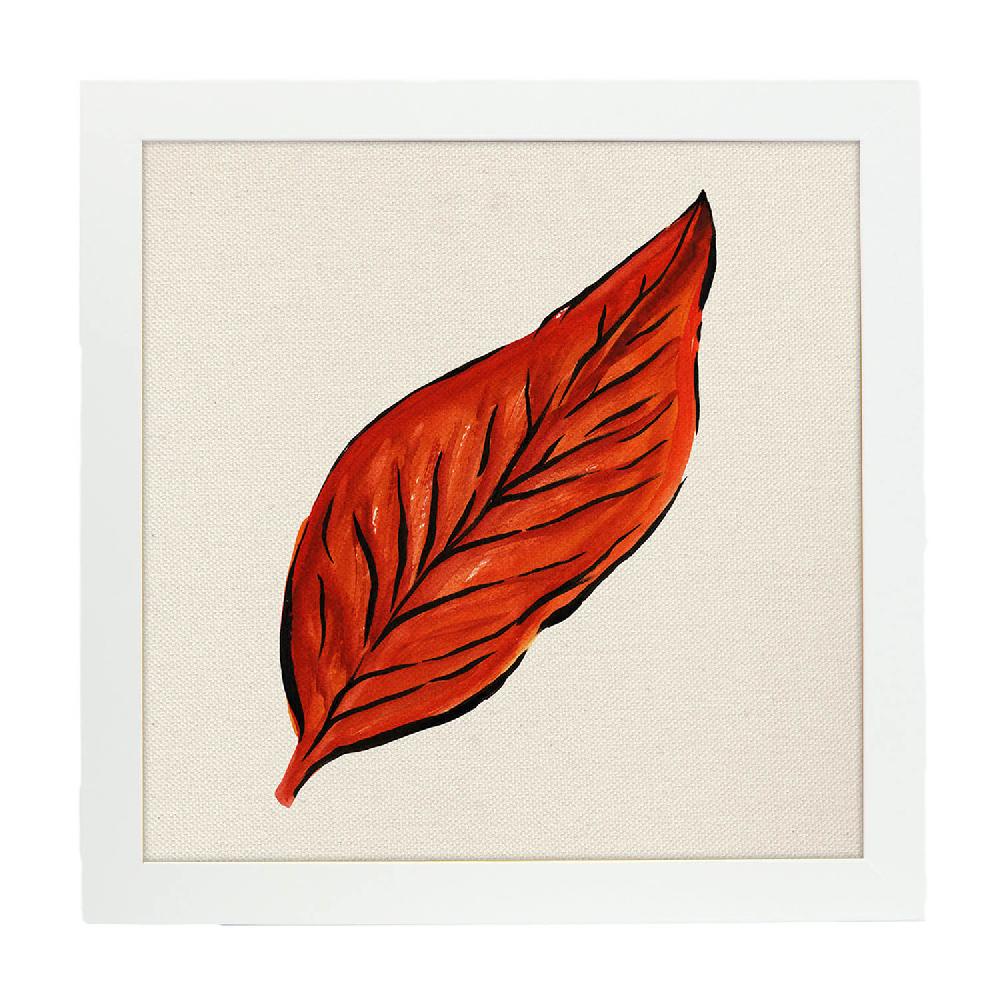 Nacnic Lámina Cuadrada De Hoja De Otoño Ilustrada
