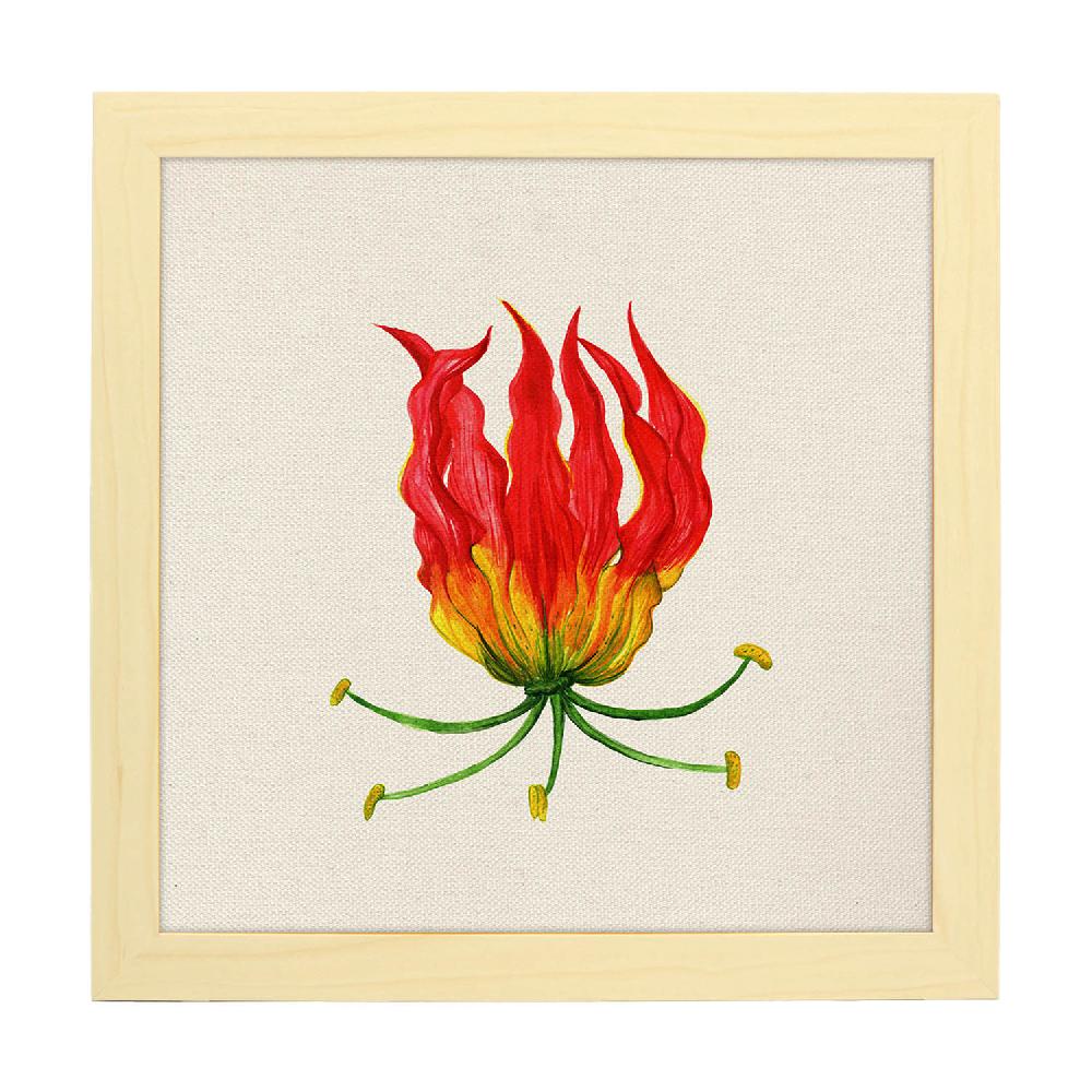 Nacnic Lámina Cuadrada Flor De Fuego Ilustrada