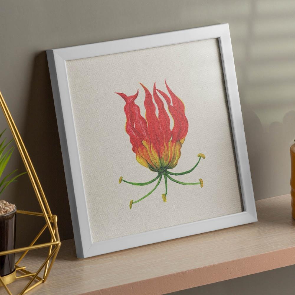 nacnic Lámina Cuadrada Flor de Fuego Ilustrada