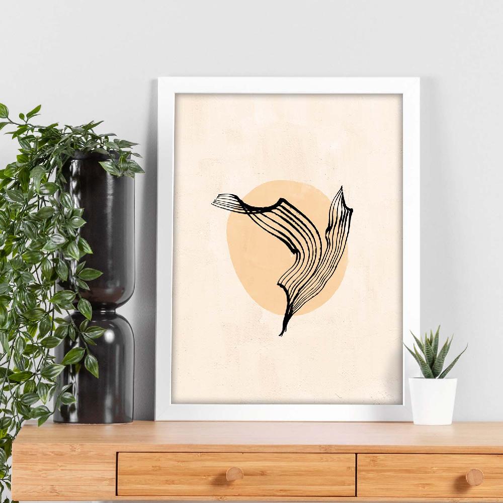 Nacnic Lámina De Acuarela Abstracta De Plantas