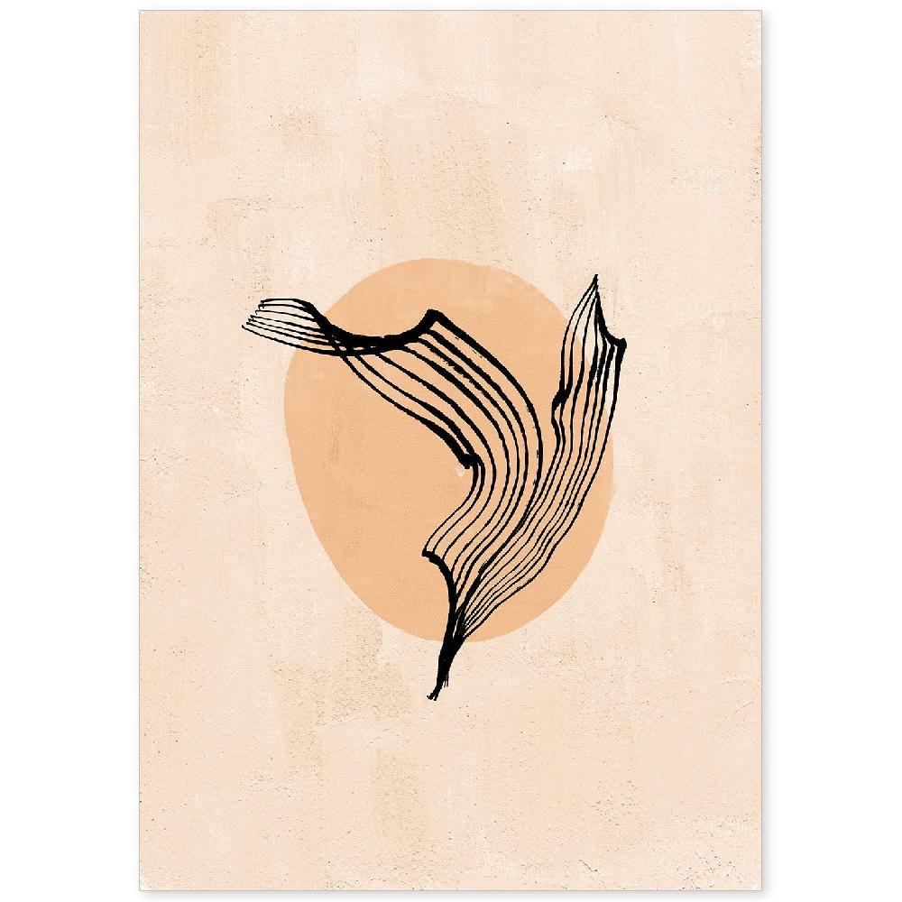 nacnic Lámina de Acuarela Abstracta de Plantas