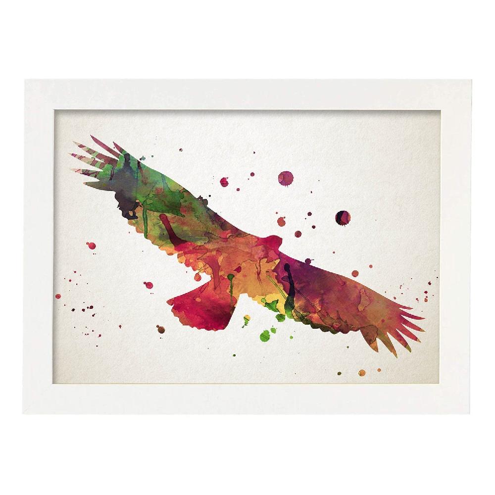 Nacnic Lámina De Águila En Estilo Acuarela